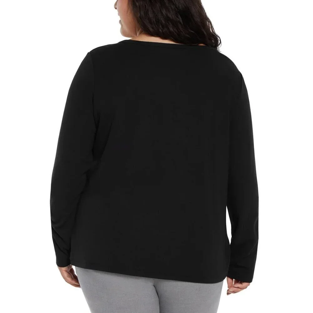 Banana Republic Womens Black Long Sleeve Knit Top Boatneck - Picture 3 of 4